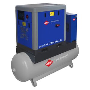 Skrutkový kompresor APS 10 IVR Combi Dry X G2 10 bar 10 HP/7.5 kW 380-1050 l/min 500 l