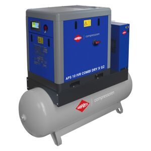 Skrutkový kompresor APS 10 IVR Combi Dry X P 10 bar 10 HP/7.5 kW 380-1050 l/min 500 l