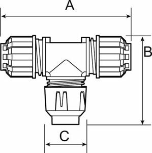 Redukčný trojcestný ventil fi 20 x 1/2" x 20 mm GW