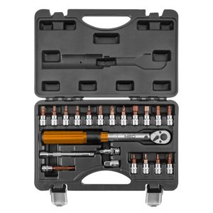 NEO TOOLS Momentový kľúč 1/4 ", 5-25 Nm, sada 21 ks 08-821