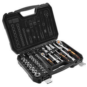 NEO TOOLS Nástrčné kľúče 1/2", 1/4", súprava 73 ks, CrV 10-054
