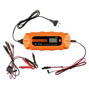 NEO TOOLS Automatický usmerňovač 6A/100W, 3-150Ah, pre kyslé / AGM / GEL batérie 11-892-1