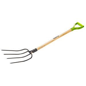 VERTO Univerzálne vidly, 4 zuby, drevené porisko, plastová rukoväť 15G040