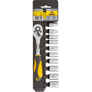TOPEX Nástrčné kľúče 1/4", súprava 11 ks 38D650