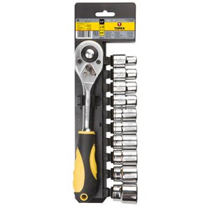 TOPEX Nástrčné kľúče 1/2", súprava 11 ks 38D652