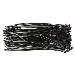 TOPEX Sťahovacie pásky 2,5 x 200 mm, čierna, 100 ks 44E972