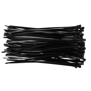 TOPEX Sťahovacie pásky 3,6 x 200 mm, čierna 100 ks 44E976