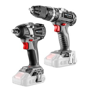 GRAPHITE Sada E+: bezkartáčový rázový kľúč 58g028 s bezkartáčovým vŕtacím skrutkovačom s príklepom 58G020 58GS003