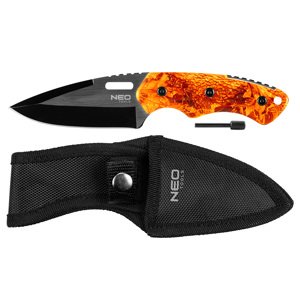 NEO TOOLS Nôž full-tang taktický 20cm + tinder 63-109