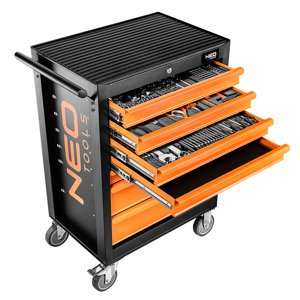 NEO TOOLS Dielenký vozík, 7 zásuviek + 129 nástrojov 84-222-9