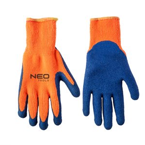 NEO TOOLS Pracovné rukavice, zateplené, akrylové potiahnuté zdrsneným latexom, 10" 97-611