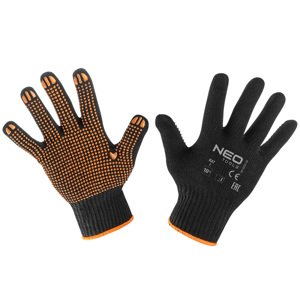 NEO TOOLS Pracovné rukavice, bavlna a polyester, bodkované, veľkosť 10 97-620-10