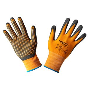 NEO TOOLS Pracovné rukavice, nylonové, bodkované s nitrilom, 4131X, veľkosť 9 97-621-9