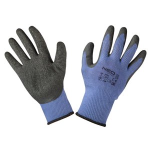 NEO TOOLS Pracovné rukavice, bavlnené s polyesterom potiahnutým latexom, 2143X, veľkosť 9 97-640-9