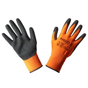 NEO TOOLS Pracovné rukavice, polyester s nitrilovým povlakom (pieskové),4131X, veľkosť 10 97-642-10