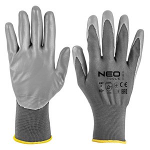 NEO TOOLS Pracovné rukavice, polyester s PU povlakom, 4131X, veľkosť 10 97-646-10