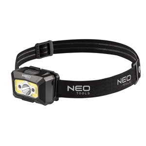 NEO TOOLS Batéria USB čelovka 250 lm COB LED + senzor pohybu 99-073