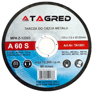 Kotúč na rezanie kovu 125 mm 1,2 mm 22,2 mm TA1001