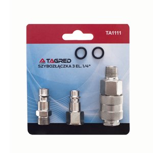 Rýchlospojka – rýchlospojka, sada 3 spojok so závitom 1/4" TA1111