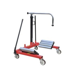 Wheel transporter for heavy-duty and agricultural wheels.