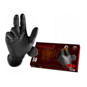 Grippaz PREMIUM nitrile workshop gloves, black, L, 50 pcs per package