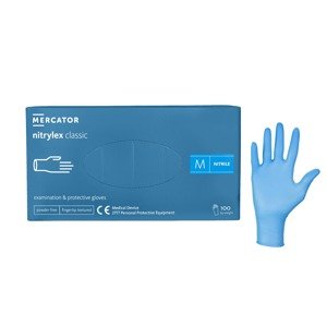 MERCATOR Nitrylex CLASSIC Blue protective gloves, size M, 100pcs/package